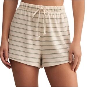 Z Supply Green Striped Shorts - Evergreen